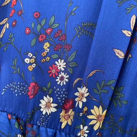 Midi Vince Camuto blue flowery dress Size 2 - Picture 3 of 7